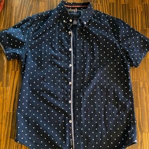 Denim and Flower Slim Fit Button Tee